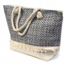 BG2503 Сумка Клетка с бахрамой 52х38х16 см, веревочные руч...